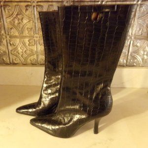 LEATHER MADE IN BRAZIL BOOTS CROC EMBOSSED 8.5M LIKE NEW